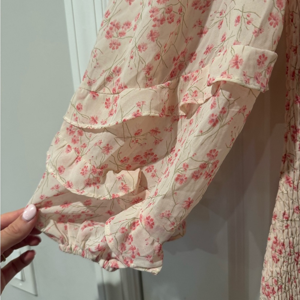 Petal & Pup Floral Pink Midi Dress - Picture 4 of 5